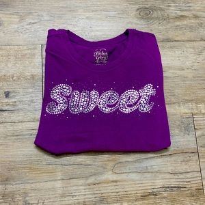 Faded glory purple shirt size six good as new